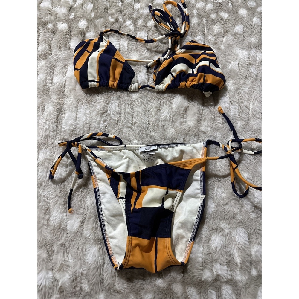 Lenny Bikini Swimsuit Set Large Skimpy Geometric Multicolor